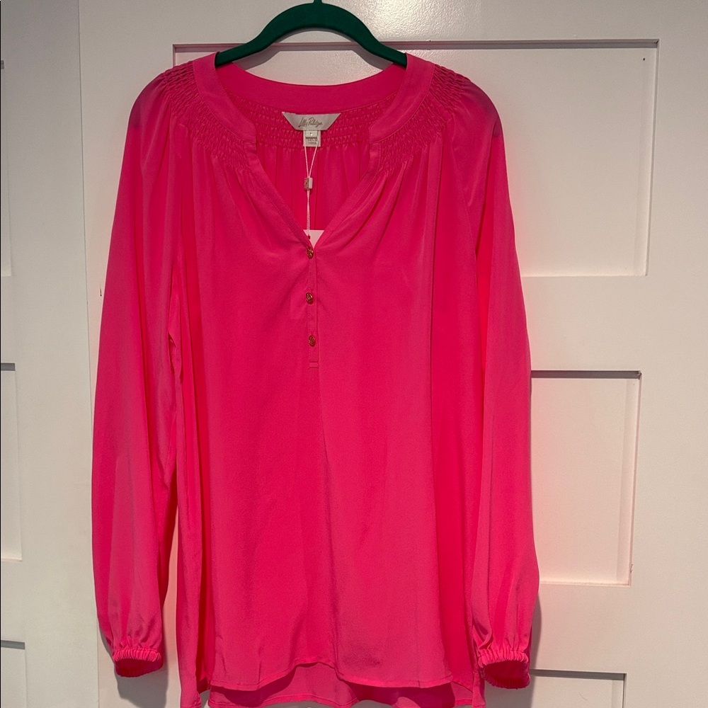 Lilly Pulitzer Elsa Hot Pink Blouse
